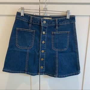 Altar’d State Jean Button Up Skirt